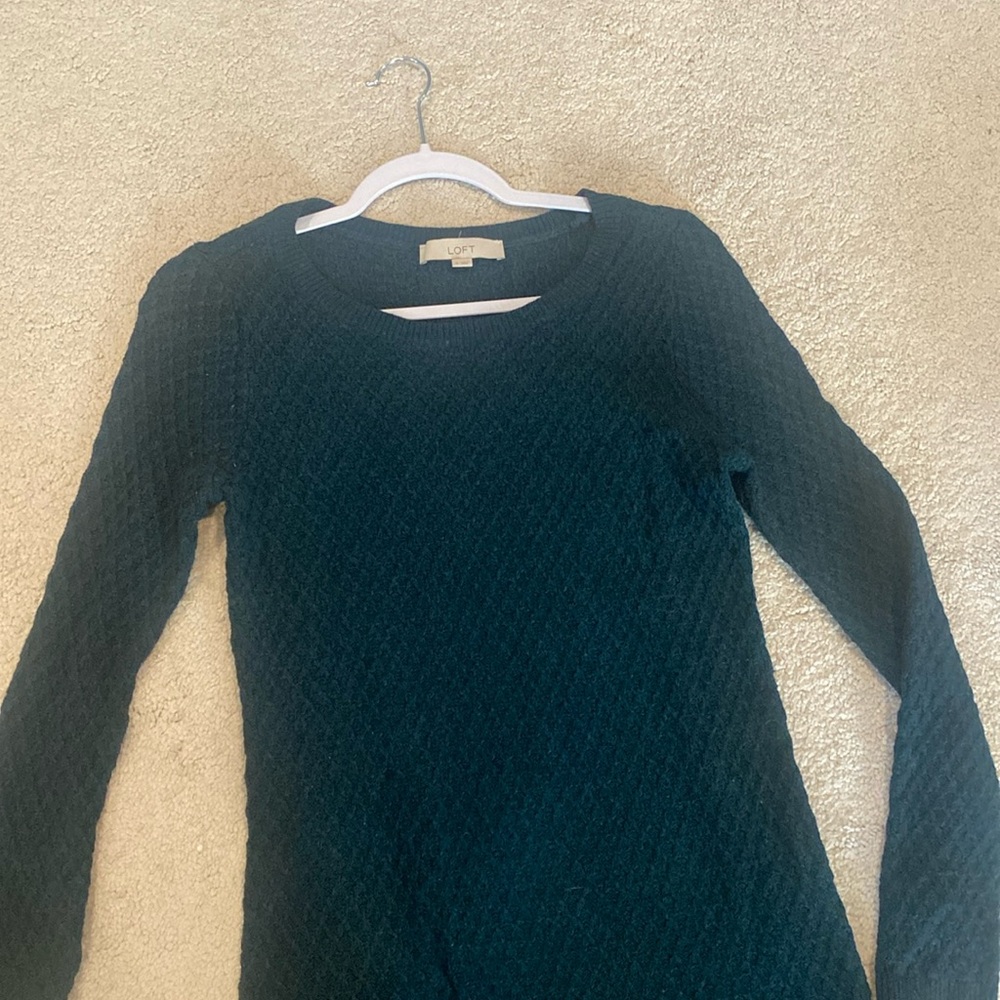 Loft Deep Green Sweater Dress